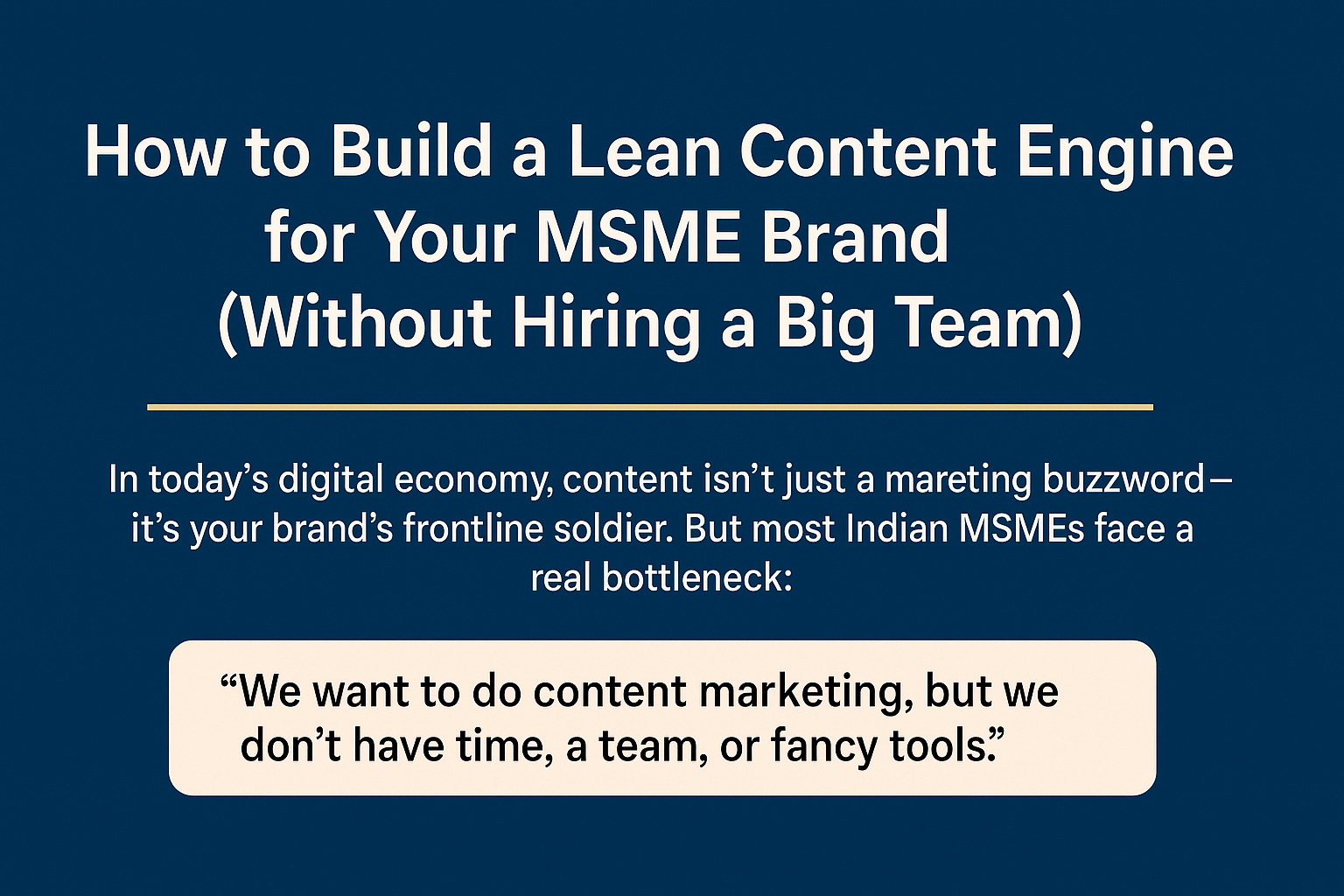 Lean Content Engine